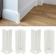 4.07 Inch 2 Inside  2 Outside Self Adhesive Baseboard Corner Blocks White 