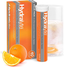 Orange Flavoured Effervescent Electrolyte 40 Tablets - Great for Running, Sports