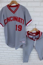 1983 Tommy Helms Cincinnati Reds  game worn used road  jersey  Beal Collection
