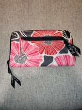 Vera Bradley Zip-Around Wristlet Cheery Blossoms Pattern