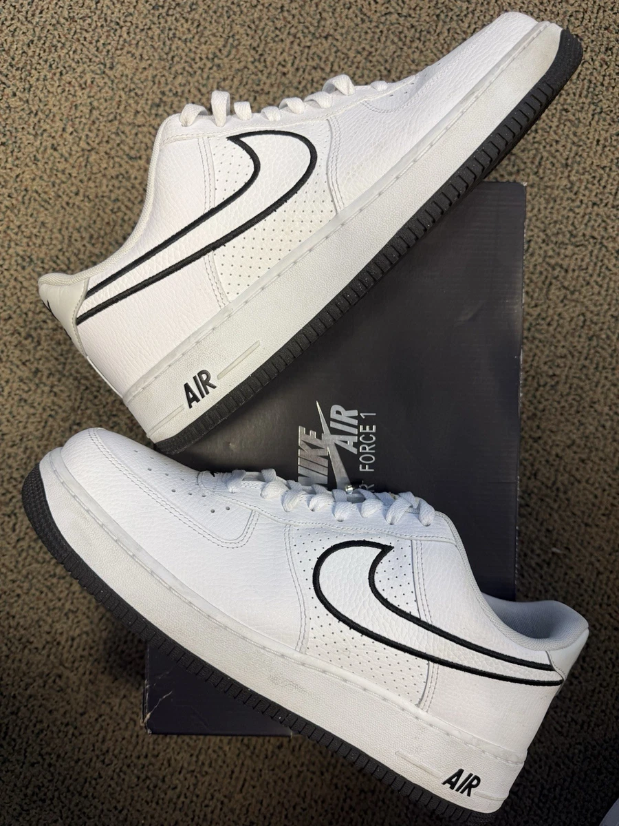 Nike Air Force 1 '07 Embroidered Swoosh - White Black for Sale