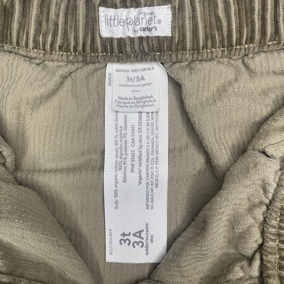 Organic Little Planet By Carter’s Toddler Girls Corduroy Green Skirt 3T - Image 2 of 4