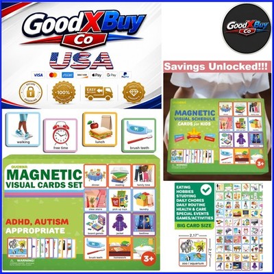 95 Magnetic Chore Chart Cards for Kids Autism ADHD Visual Schedule Toys