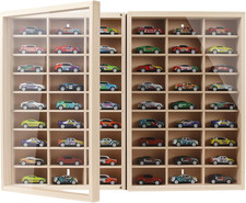 Wooden Wall Mount Display Case for Hot Wheels 54 Space 1/64 Hot Wheels Toy Car S