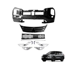 Front Bumper Cover & Grille & Fog Light Cover Kit For 22-23 Mitsubishi Outlander