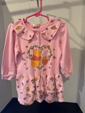 Vintage 90s Winnie the Pooh Pink Toddler Girls Dress Size 4T