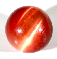 BEAUT 9/16" CINNAMON ORANGE FIBER OPTIC CONTEMPORARY MARBLE SPHERE W/STAND MINT