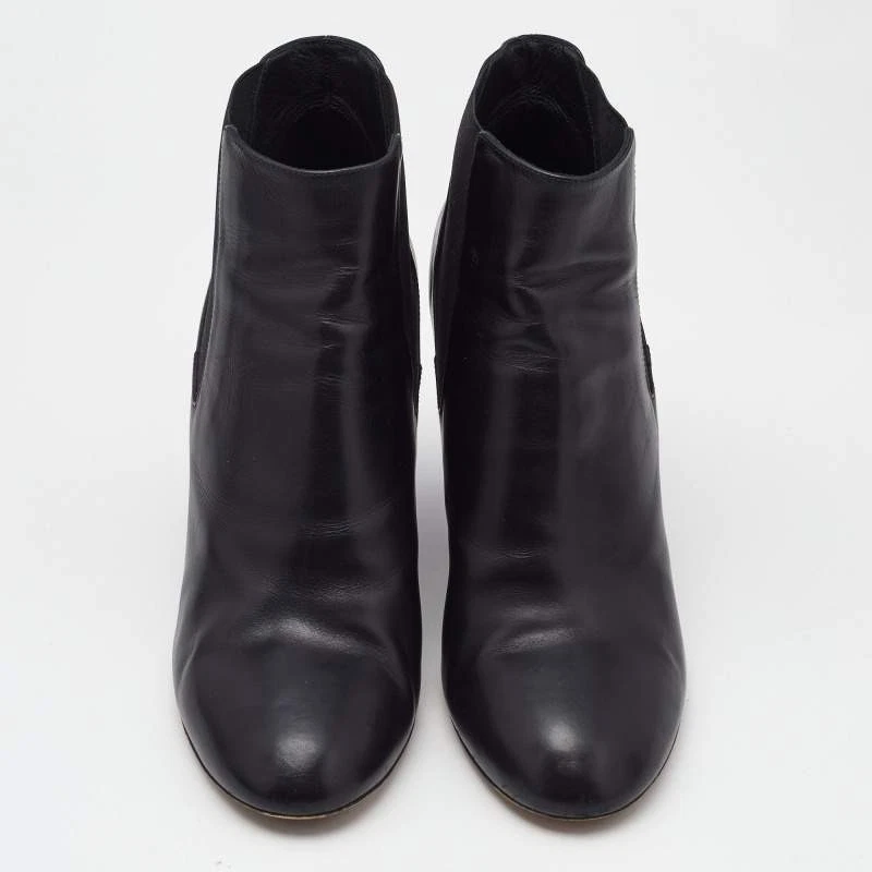 Botines de cuña Chanel de cuero negro adornados con perlas talla 40 Foto 3 de 4