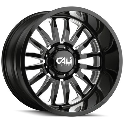Cali Off-Road 9110 Summit 22x12 8x180 -51mm Black/Milled Wheel Rim 22'' Inch