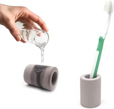 Mini Toothbrush Holders for Bathrooms - Diatomite Quick-Dry Organizer, Compact