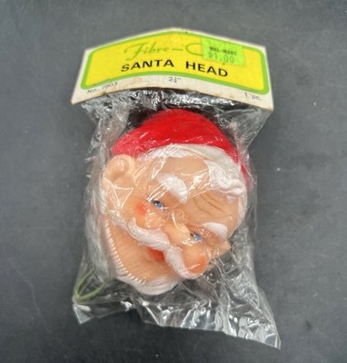 Fibre Craft Santa Claus Head Vintage Christmas 1950s 3  New Old Stock W Hook