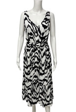 Nine West women's linen Blend A-line V neck sleeveless size L