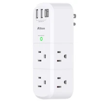 Outlet Extender with Rotating Plug, Mifaso Surge Protector 6 AC Multi Plug Wall