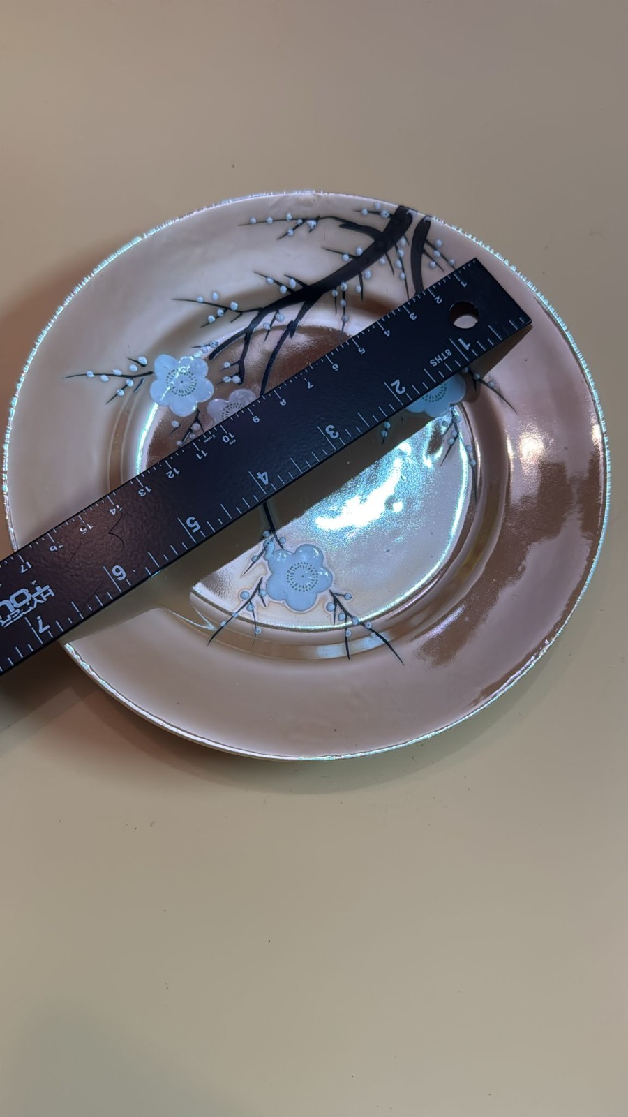 Vintage TA Japan Lusterware Tea Set Cherry Blossom Service for 6 Gold Peach Pink