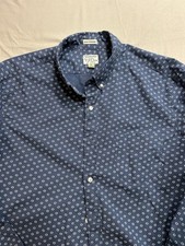 J Crew Secret Wash Organic Cotton Slim Stretch Casual Shirt Men  s L Circle Print