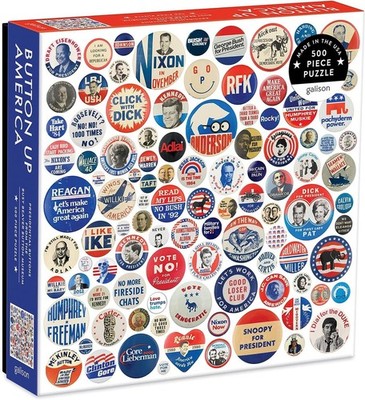 NEU VERPACKT Galison KNOPFLEISTE AMERIKA 500 PUZZLE Präsidenten Carter Reagan