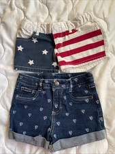 LOT 2 DENIM GIRLS Kids ADJUSTABLE Shorts - Size 5