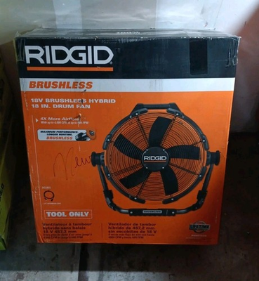 #ad RIDGID 18V Brushless Hybrid 18quot; inch Drum Fan R860722B Tool Only NEW $186.99