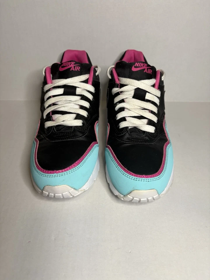 Nike Air Max Juvenil 1 Doble Capa Negro Aqua Fucsia Juvenil 7 Y Foto 2 de 4