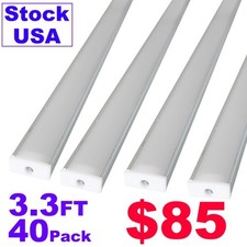 40/50Pack 3.3FT 6.6FT Plus-Size U Shape LED Aluminum Channel System with Milky