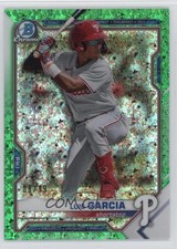 2021 Bowman Chrome Prospects Green Mini-Diamond Refractor 8/99 Luis Garcia 0zg8