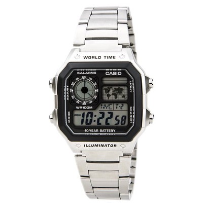 Casio Unisex Watch Classic Digital Dial Stainless Steel Bracelet AE1200WHD-1A