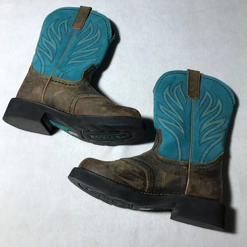 Ariat womens 7.5 turquoise brown probably flame western cowboy boots 10014081 - Picture 5 of 13