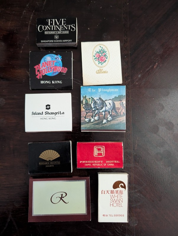 Matchbooks fm Hong Kong, Singapore, China & Taiwan Set of 9 Excellent Condition