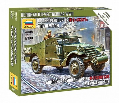 Zvezda 6273 - 1:100 Soviet M-3 SCOUT CAR car with machine gun - Neu
