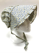 Pioneer Prairie Bonnet Cotton Light Blue Floral Handmade