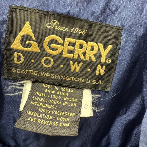 Gerry Down Vest Mens XL Blue Full Zip Puffer Jacket + Pockets Classic Vintage - Picture 2 of 6