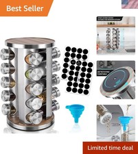 Rotating Spice Rack Organizer with Jars20Pcs, Seasoning Organizer for Cabinet...
