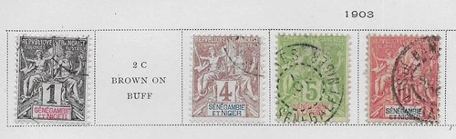 4 Senegambia and Niger Stamps from Quality Old Antique Album 1903