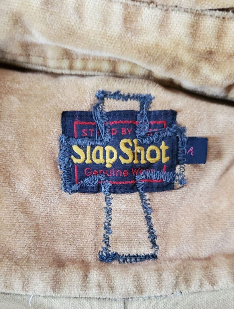 Slap Shot Cross Patchwork Leather Patch Shirt L V… - image 3