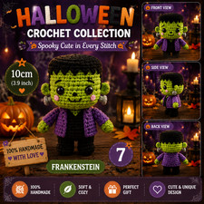 Halloween Crochet Frankenstein Amigurumi 10cm   Cute Handmade Spooky Monster Plu