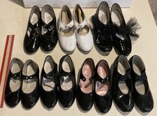 Vintage Girls Tap Shoes 7 Pairs - Huge Lot Several Brands Size 8-3.5 Child