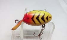 Vtg HAWK Special Fish Lure Corp Yellow Back Ribs 1 3/8" Crankbait Fishing Lure