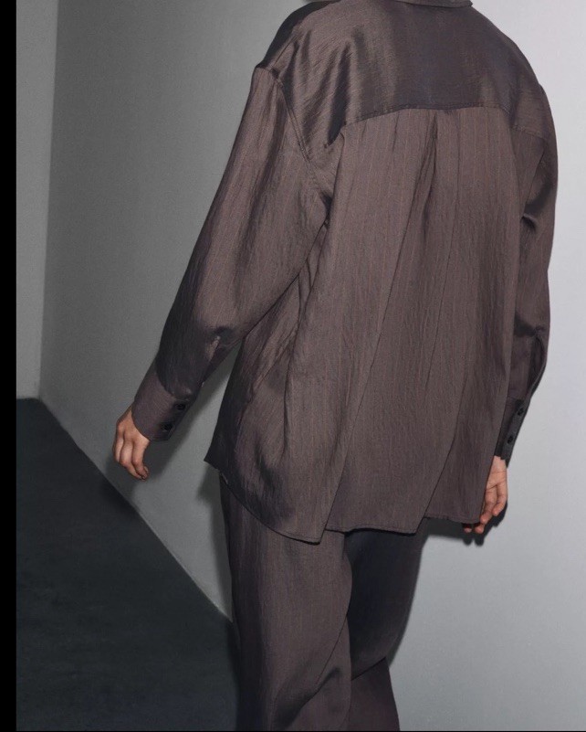 Zara Pinstripe Co-Ord Two-Piece Set Size S EU 38 BNWT  Brown RRP £70 image 4