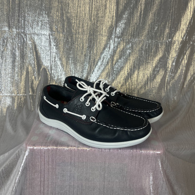 SAS Catalina Boat Shoes Sneakers Womens Size 8W Navy Leather Casual Lace Up 