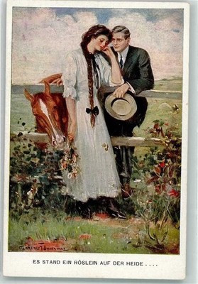 39611141 - There was a Little Rose on the Heath Munk M. Vienna No. 834 C Horse