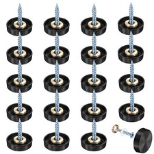 20-Pack Screw Covers Caps, 0.75" Dia Decorative Mirror Screws Cap [Black]