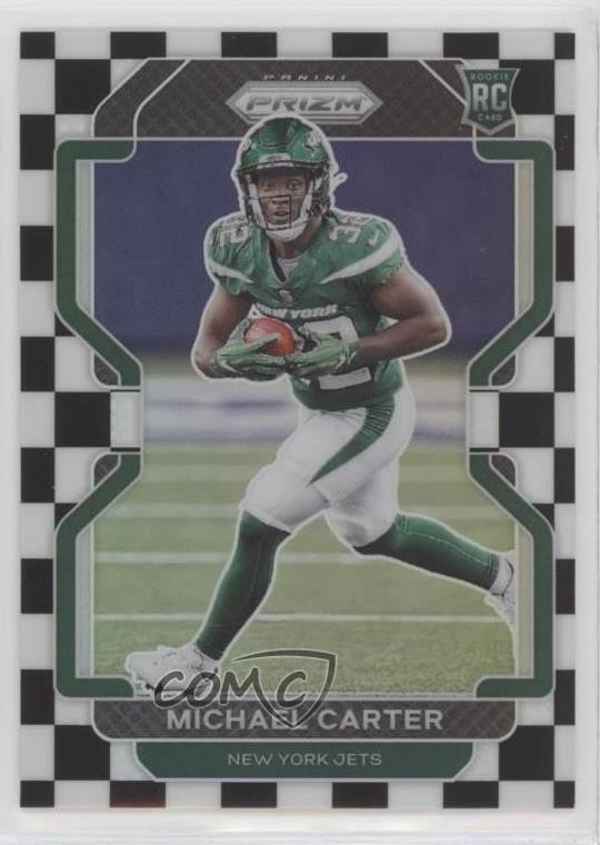 2021 Panini Prizm Rookie Black & White Checker Prizm Michael Carter #365 2l4