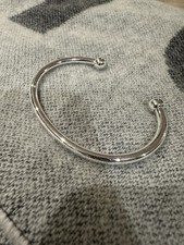 17cm 4mm Thick Silver Torque Bangle Asjustable 20g. Unisex, gift boxed
