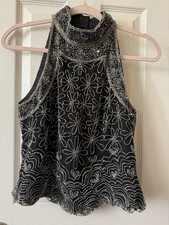 Adrianna Papell evening Beaded Sequin Sparkly Tank M Weddimg Evening Attire