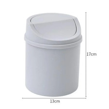 Mini cubo de basura de escritorio pequeño tubo con cubierta cubo de basura de dormitorio cubo de basura C