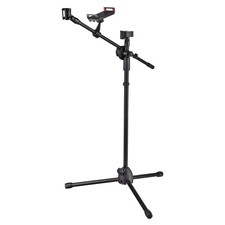 Adjustable Microphone Boom Arm Stand w/ Dual Mic ClipsTripod Phone Mount Holder