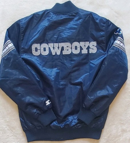 Dallas Cowboy Starter Home Varisty Jacket Full Snap Quilt Lined Sz Medium - Picture 11 of 13
