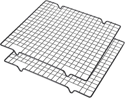 2Pcs Metal Kitchen Baking Cooling Rack Square Wire Cooling Rack for Cake and Mea
