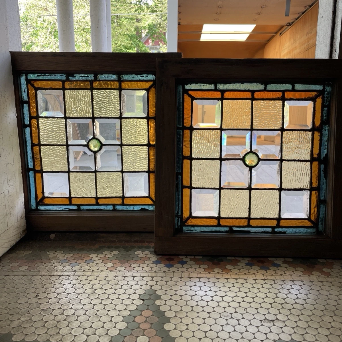 1850-1899 Antique Stained Glass Window Pair for sale | eBay