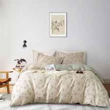 Boho Floral Duvet Cover King Soft Cotton Floral Aesthetic Bedding Set Vintage Ga